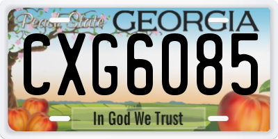 GA license plate CXG6085
