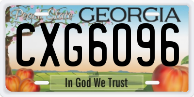 GA license plate CXG6096