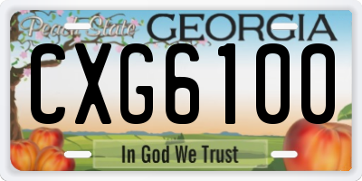 GA license plate CXG6100