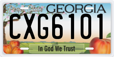 GA license plate CXG6101