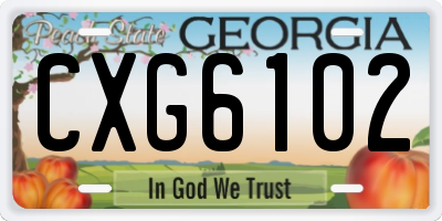 GA license plate CXG6102