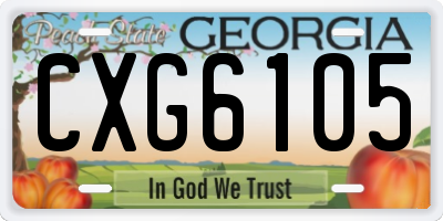GA license plate CXG6105