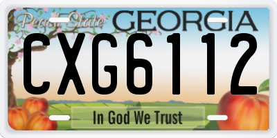 GA license plate CXG6112
