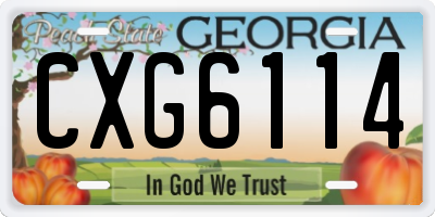 GA license plate CXG6114