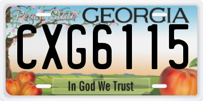 GA license plate CXG6115