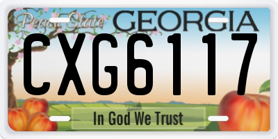 GA license plate CXG6117