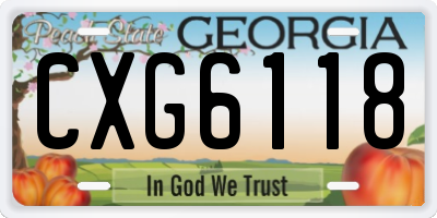 GA license plate CXG6118