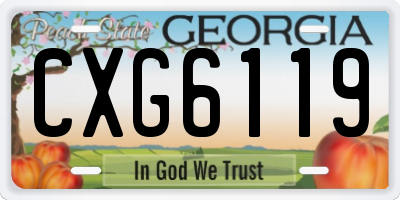GA license plate CXG6119