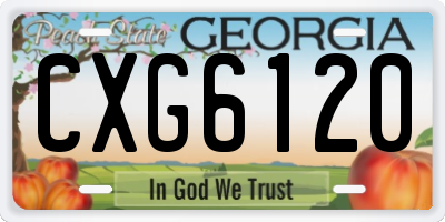 GA license plate CXG6120