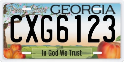 GA license plate CXG6123