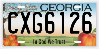 GA license plate CXG6126
