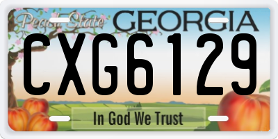GA license plate CXG6129