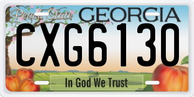 GA license plate CXG6130