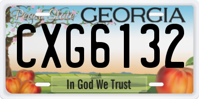 GA license plate CXG6132