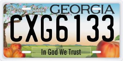 GA license plate CXG6133
