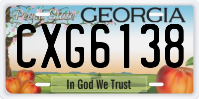 GA license plate CXG6138