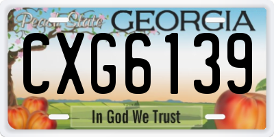 GA license plate CXG6139