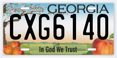 GA license plate CXG6140