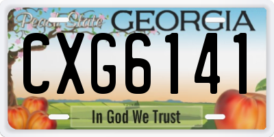 GA license plate CXG6141