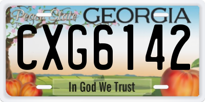 GA license plate CXG6142