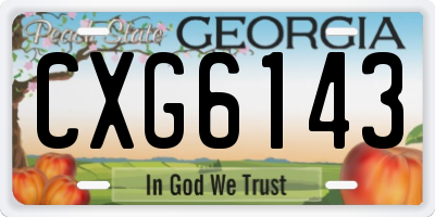GA license plate CXG6143