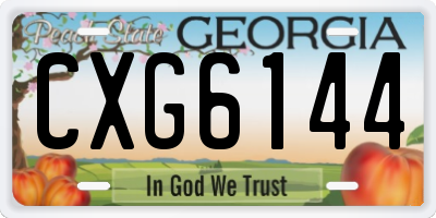 GA license plate CXG6144