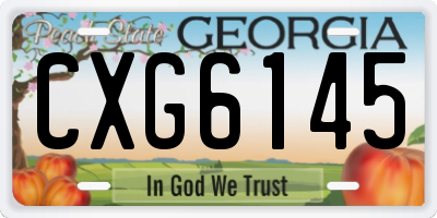 GA license plate CXG6145