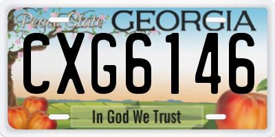 GA license plate CXG6146