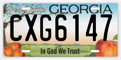 GA license plate CXG6147