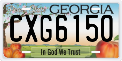 GA license plate CXG6150