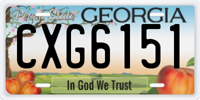 GA license plate CXG6151