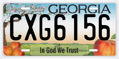 GA license plate CXG6156