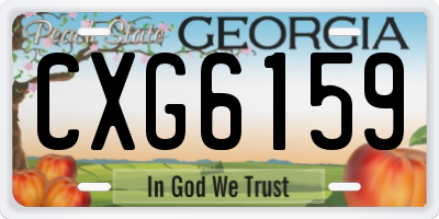 GA license plate CXG6159