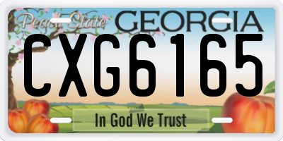 GA license plate CXG6165