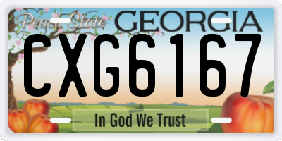 GA license plate CXG6167