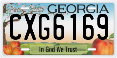 GA license plate CXG6169