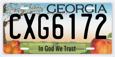 GA license plate CXG6172