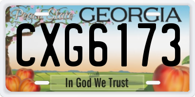 GA license plate CXG6173