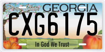 GA license plate CXG6175