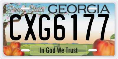GA license plate CXG6177