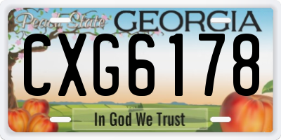 GA license plate CXG6178