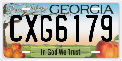 GA license plate CXG6179