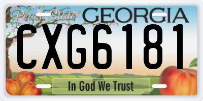 GA license plate CXG6181