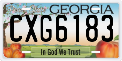 GA license plate CXG6183