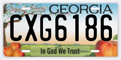GA license plate CXG6186