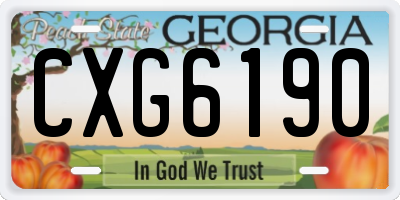 GA license plate CXG6190