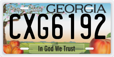 GA license plate CXG6192