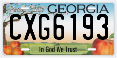 GA license plate CXG6193