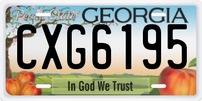 GA license plate CXG6195