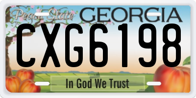 GA license plate CXG6198